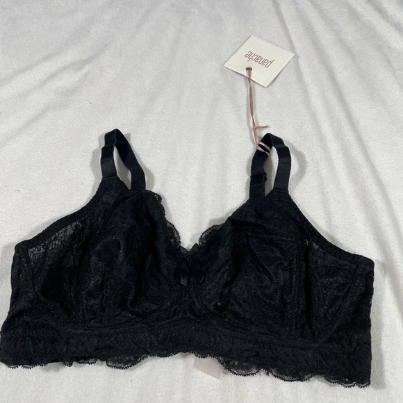 NWT PANACHE [ 32DD US ] Andorra Wireless Lace‎ Bra Bralette in Black - Picture 4 of 12